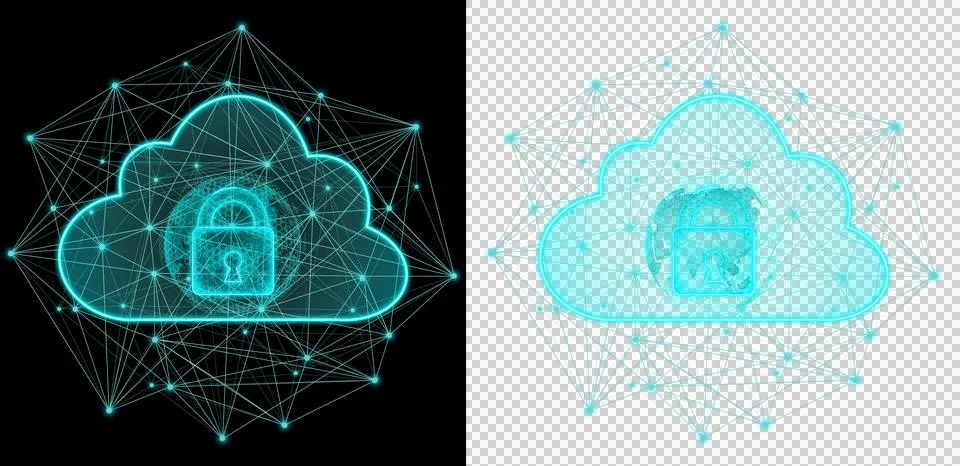 Cloud computing security concept. Stock Photos