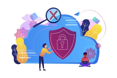 Cloud computing security concept vector illustration. 스톡 일러스트