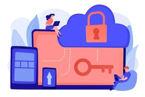 Cloud computing security concept vector illustration. 스톡 일러스트