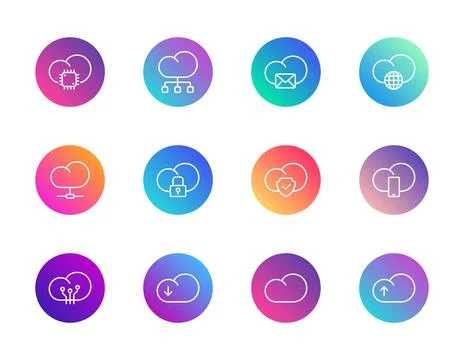Cloud computing, security, connectivity. Illustrazione stock