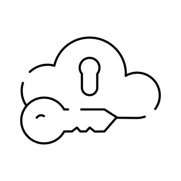 Cloud computing security data protection access icon Stock Illustration