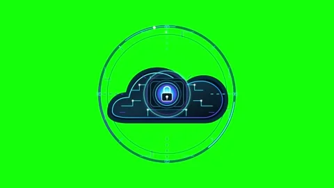Cloud Computing Security Graphic on Green Screen Stock Footage 347367527