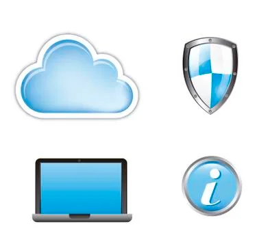 Cloud computing security isolated over white background. vector Illustrazione stock