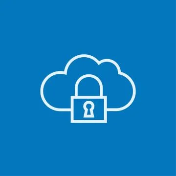 Cloud computing security line icon Stock Illustration