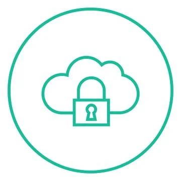Cloud computing security line icon Illustrazione stock