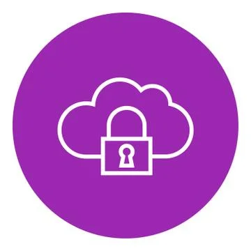 Cloud computing security line icon 스톡 일러스트