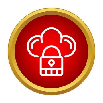 Cloud computing security lock icon protecting data Stock Illustration