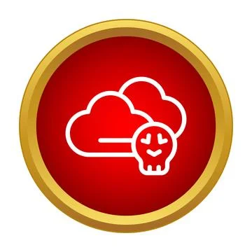 Cloud computing security risk with skull icon Stock Illustration