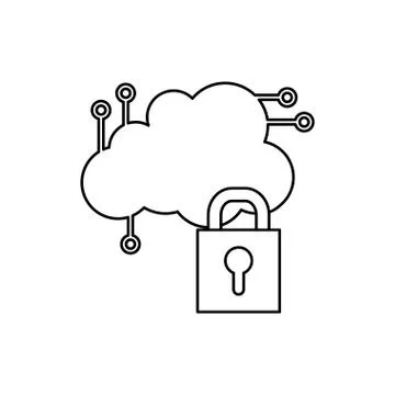 Cloud computing security system Stock Illustration