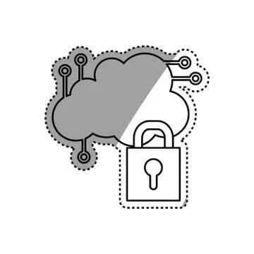 Cloud computing security system Stock Illustration