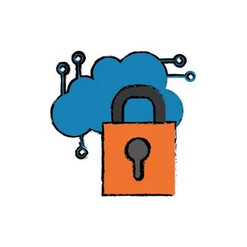 Cloud computing security system Stock Illustration