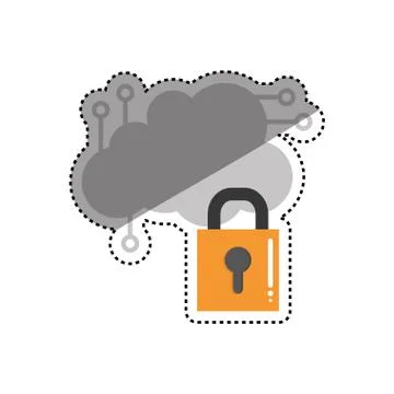 Cloud computing security system Stock Illustration