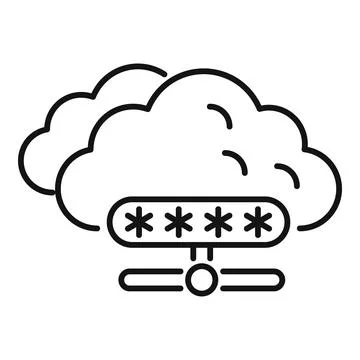 Cloud computing security system protecting data with password access Stock Illustration
