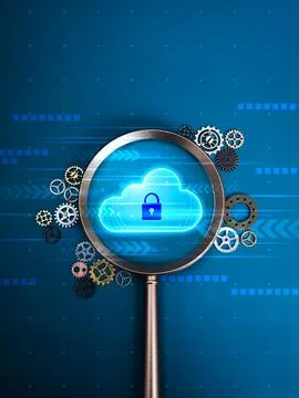 Cloud computing security technology, data system storage management service.. Stockfoto's