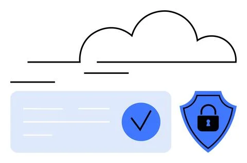 Cloud Computing Security with Verified Access and Data Protection Shield El.. 스톡 일러스트