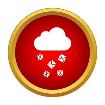Cloud computing sending emails icon displaying communication Stock Illustration