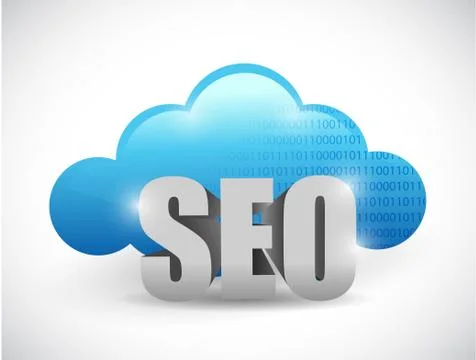 Cloud computing seo text illustration design Illustrazione stock