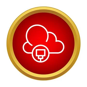 Cloud computing server connection icon displaying network hub 库存插图