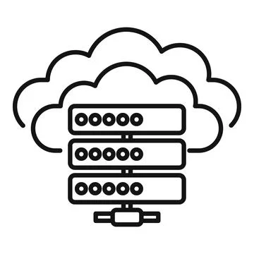 Cloud computing server data center connecting to network line icon イラスト素材