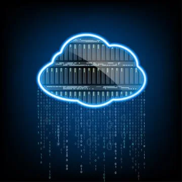 Cloud computing. Server for data storage. Abstract technology ba Stock Illustration