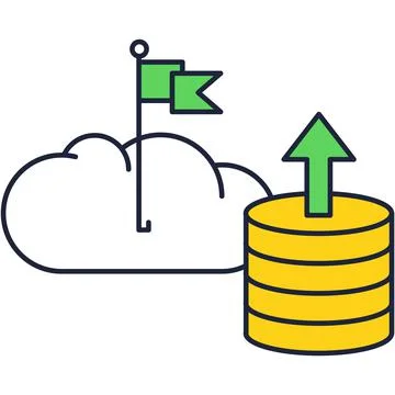 Cloud computing server data storage service icon Stock Illustration