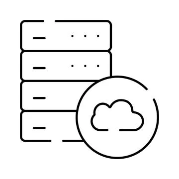 Cloud computing server data storage and networking icon Stock Illustration
