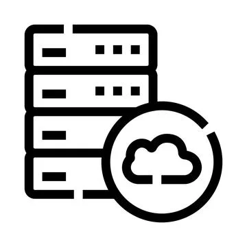 Cloud computing server data storage network icon Stock Illustration