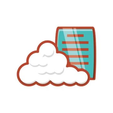Cloud computing server with document Stock Illustration