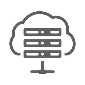 Cloud, computing, server icon. gray vector graphics. Stock Illustration