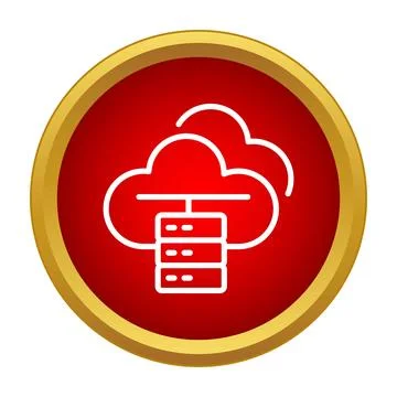 Cloud computing server icon representing data storage Stock Illustration