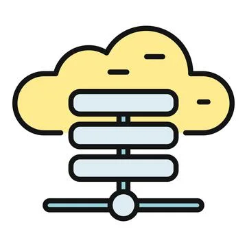 Cloud computing server icon showing data storage Stock-Illustration