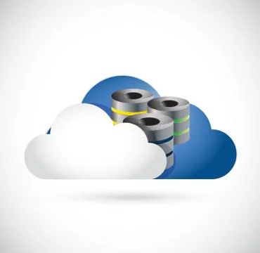 Cloud computing server illustration design Stock Illustration