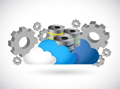 Cloud computing server industry illustration イラスト素材