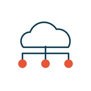 Cloud computing server isolated icon Illustrazione stock