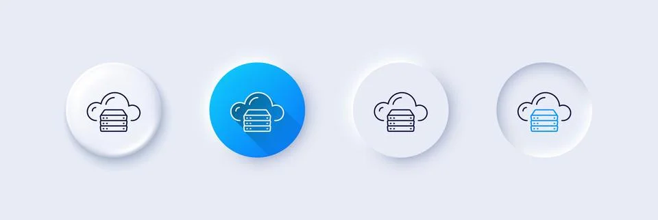 Cloud computing server line icon. Internet data storage sign. Line icons. Vector 스톡 일러스트