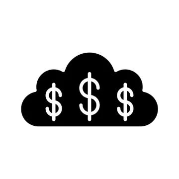 Cloud computing server with money symbol イラスト素材