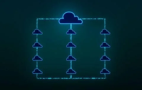 Cloud Computing, server network. Cloud Computing, computer or server netwo... 스톡 사진