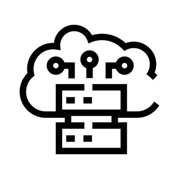 Cloud computing server network data storage technology icon Illustrazione stock