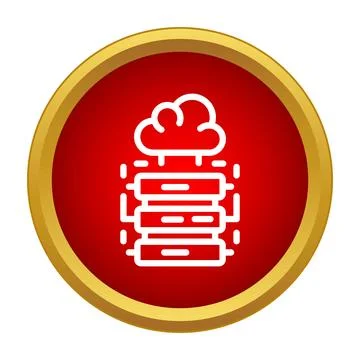 Cloud computing server network hosting data icon Illustrazione stock