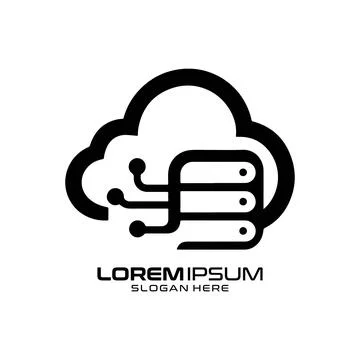 Cloud Computing Server Network Logo Design Stock Illustration