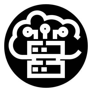 Cloud computing server rack connecting to network Stock Illustration
