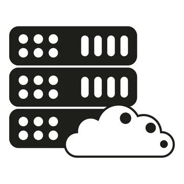 Cloud computing server rack data hosting icon Illustrazione stock
