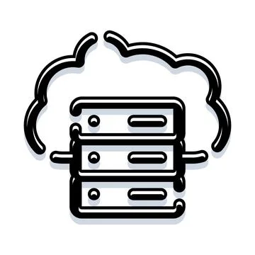 Cloud computing server rack data storage icon Stock Illustration