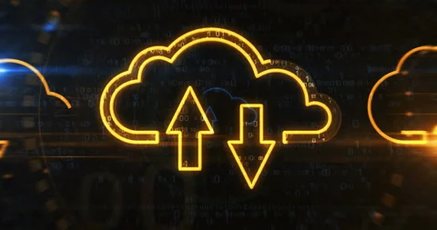 Cloud computing server storage symbol loop digital concept Stock Footage 271740912