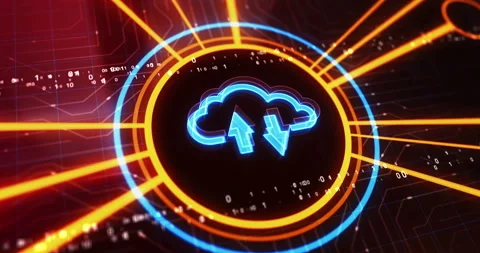 Cloud computing server storage symbol 3d digital concept Stock Footage 272218952