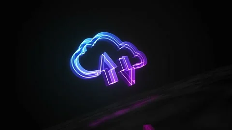 Cloud computing server storage symbol loop digital concept Stock Footage 272423270