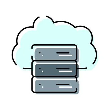 Cloud computing server storing data online icon Stock Illustration