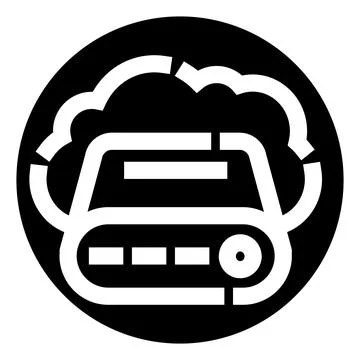 Cloud computing server storing digital data network Illustrazione stock