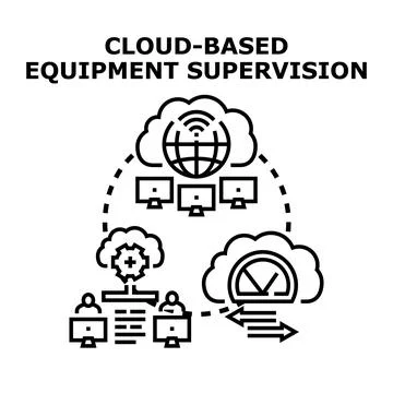 Cloud computing service for equipment supervision system 库存插图