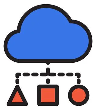 Cloud computing service icon. Color software symbol イラスト素材